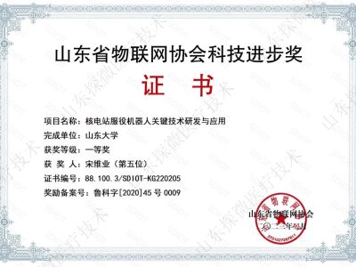 山东省物联网协会科技进步奖（水印）